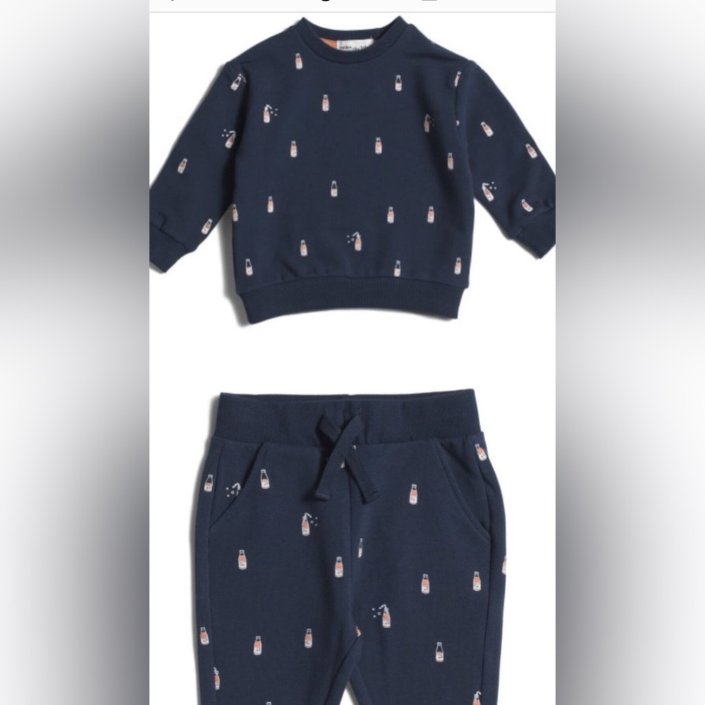 NWT MILES THE LABEL Infant Boys Pop Printed Sweatshirt and Jogger Pant